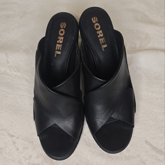 Sorel Nadia Mule Sandal Black/White Size 9 - Picture 7 of 12